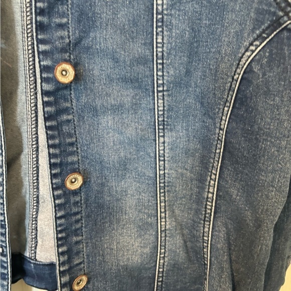 DKin NWOT Sturdy Denim Jacket With Silver Beading on Shoulders - Picture 6 of 8